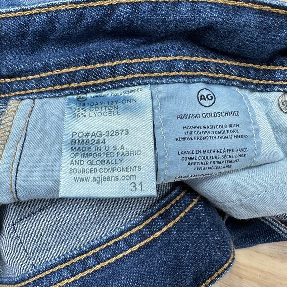 AG Adriano Goldschmied NWT The Matchbox Slim Straight Distressed Paint Jean 31 - Picture 7 of 10